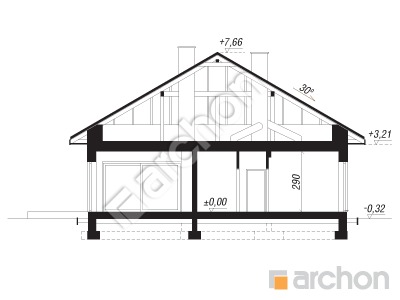 Проєкт будинку ARCHON+ Будинок в ренклодах 25 Розріз будинку