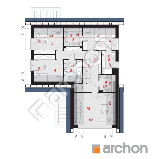 Проект будинку ARCHON+ Будинок в яскерах (Г2ПЕ) План мансандри