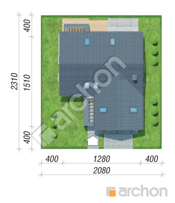 Проєкт будинку ARCHON+ Будинок в яскерах (Г2ПЕ) Ситуація