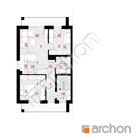 Проект будинку ARCHON+ Будинок при тракті 2 (Р2Б) вер.2 План мансандри