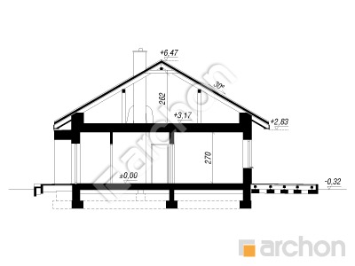 Проект дома ARCHON+ Дом в лещиновнике 10 Розріз будинку