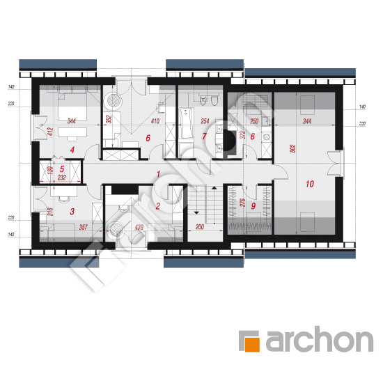 Проект будинку ARCHON+ Будинок в сріблянках 2 (Г2П) План мансандри