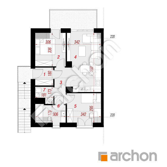 Проект дома ARCHON+ Дом в давидиях (Р2Б) вер.2  План мансандри