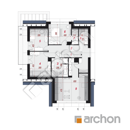 Проект будинку ARCHON+ Будинок у телімах (Г) План мансандри