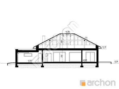 Проект дома ARCHON+ Дом в матуканах 2 (Г2Е) Розріз будинку