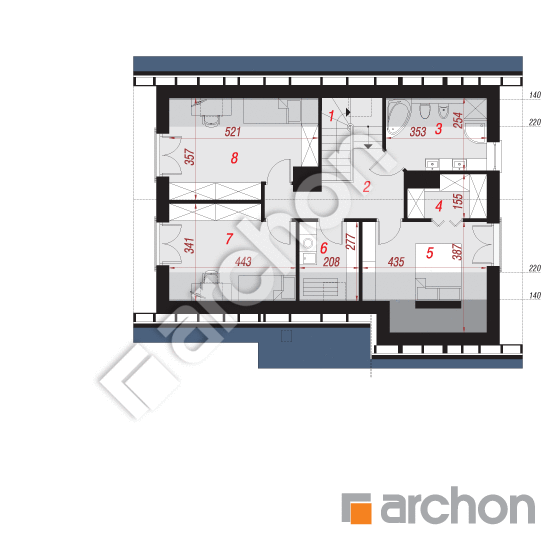 Проект будинку ARCHON+ Будинок в журавках 6 (В) План мансандри