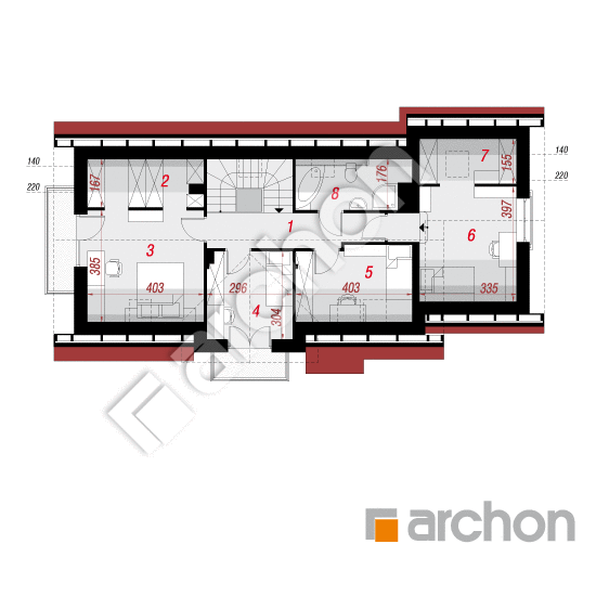 Проект будинку ARCHON+ Будинок в люпині вер.2 План мансандри