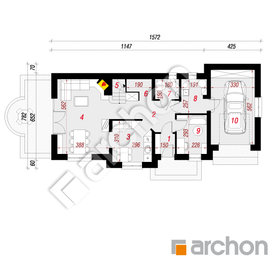 Проект дома ARCHON+ Дом в люпине вер.2 План першого поверху