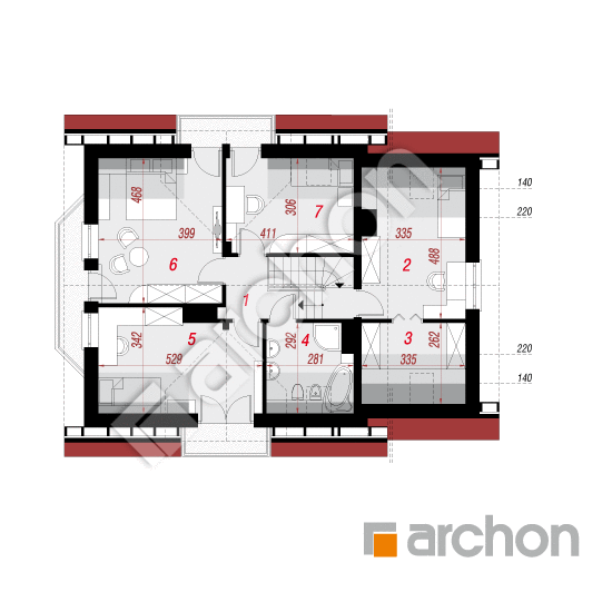 Проект будинку ARCHON+ Будинок в рододендронах 6 (Т) План мансандри
