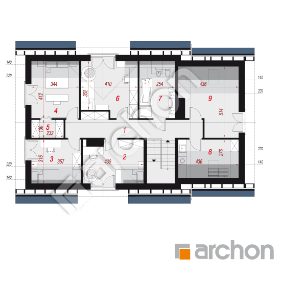 Проект дома ARCHON+ Дом в серебрянках 2 (Г) План мансандри