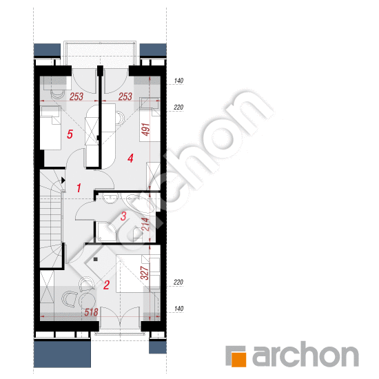 Проект будинку ARCHON+ Будинок під гінко вер.2 План мансандри