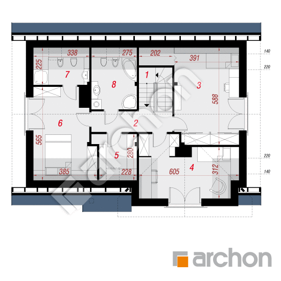Проект будинку ARCHON+ Будинок в спатифілумі вер.2 План мансандри