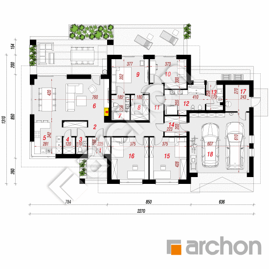 Проект дома ARCHON+ Дом в альвах 6 (Г2 План першого поверху