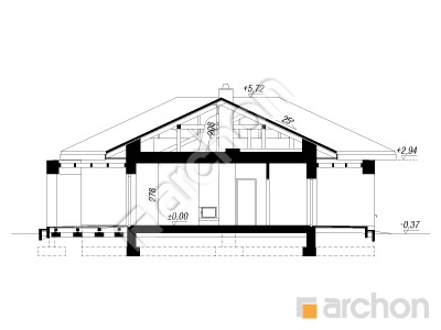 Проект дома ARCHON+ Дом в альвах 6 (Г2 Розріз будинку