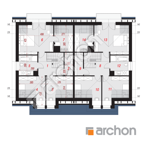 Проект будинку ARCHON+ Будинок під агавами 3 (Р2) План мансандри