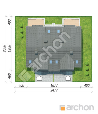 Проєкт будинку ARCHON+ Будинок під агавами 3 (Р2) Ситуація