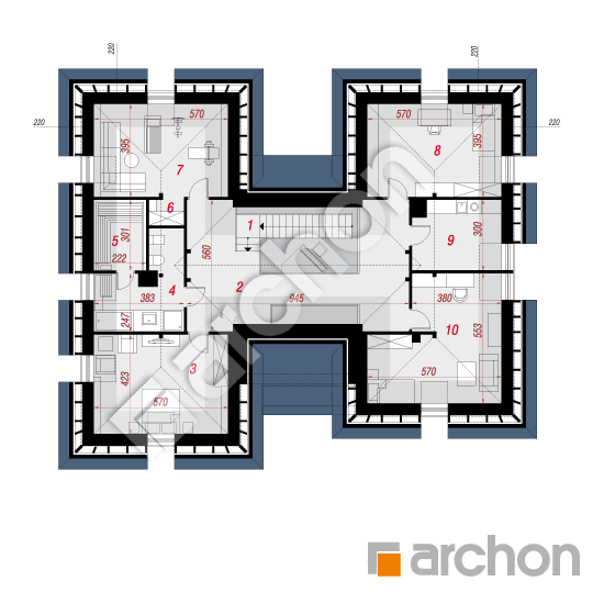 Проект дома ARCHON+ Резиденция в нертерах 2 вер. 2 План мансандри