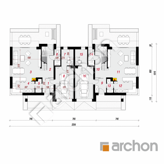 Проект дома ARCHON+ Вилла Констанция (Р2) План першого поверху