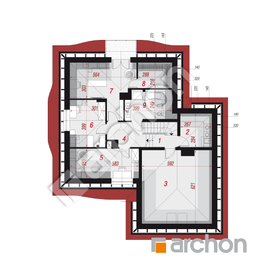 Проект дома ARCHON+ Дом в зефирантесе 2 (Г2)  План мансандри