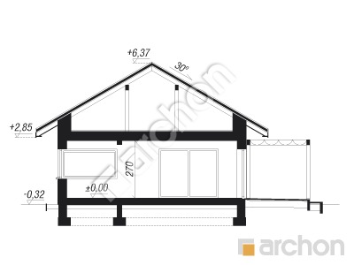 Проект дома ARCHON+ Дом в мекинтошах 9 (Г) Розріз будинку