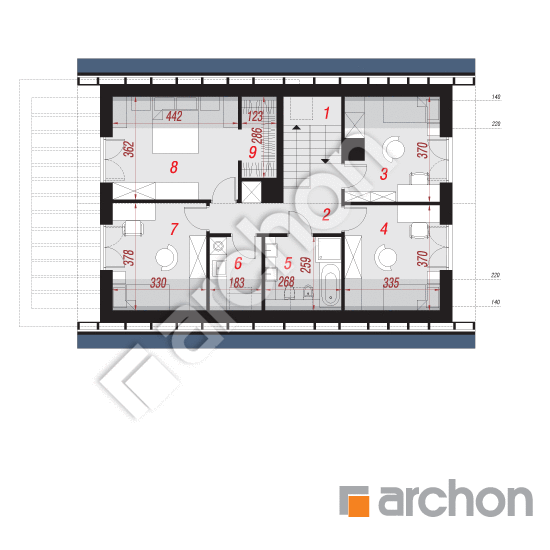 Проект будинку ARCHON+ Будинок в шишковиках План мансандри