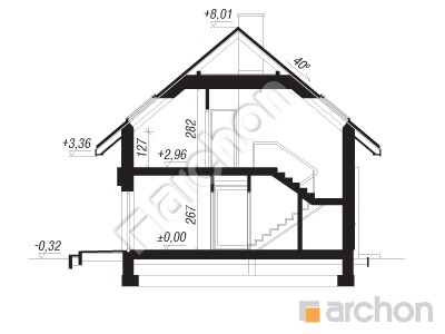 Проект дома ARCHON+ Дом в шишковиках Розріз будинку