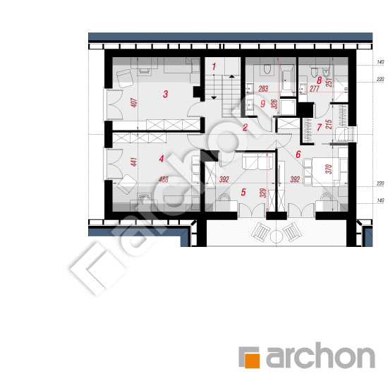 Проект дома ARCHON+ Дом в терновнике План мансандри