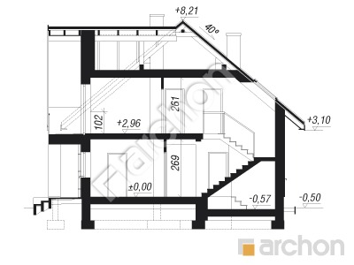 Проект дома ARCHON+ Дом в терновнике Розріз будинку