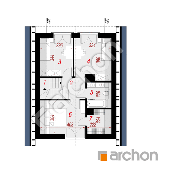 Проект дома ARCHON+ Дом в хлорофитуме 22 План мансандри