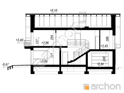 Проект дома ARCHON+ Дом в айдаредах 5 Розріз будинку