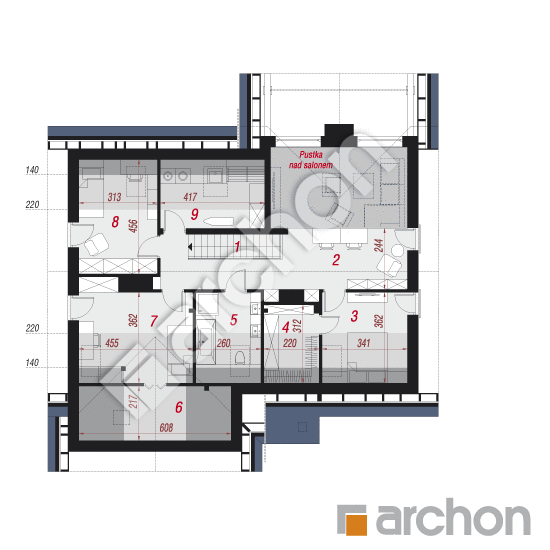 Проект дома ARCHON+ Дом в первоцветах 2 (Г2) План мансандри