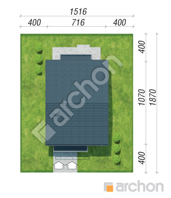 Проєкт будинку ARCHON+ Будинок в фіалках (Р2Е)      Ситуація