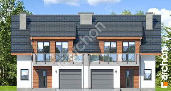 Передний фасад Дом в клематисах 20 (Р2) вер. 2