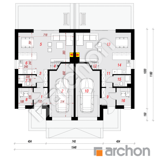 Проект будинку ARCHON+ Будинок в клематисах 20 (Р2) вер. 2 План першого поверху