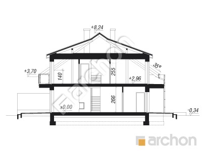 Проєкт будинку ARCHON+ Будинок в клематисах 20 (Р2) вер. 2 Розріз будинку