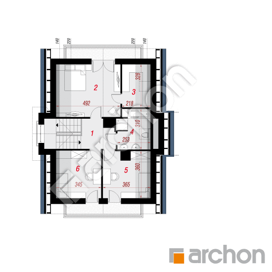 Проект дома ARCHON+ Дом в ракитнике (Н) План мансандри