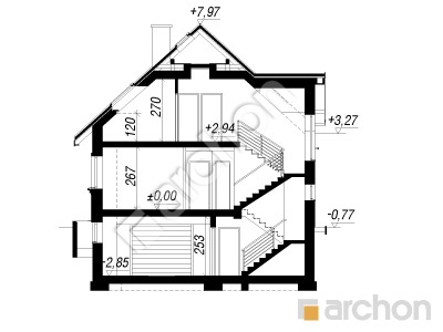 Проект дома ARCHON+ Дом в ракитнике (Н) Розріз будинку