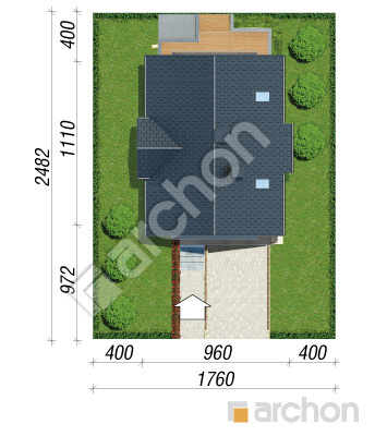 Проєкт будинку ARCHON+ Будинок в рокітнику (Н) Ситуація