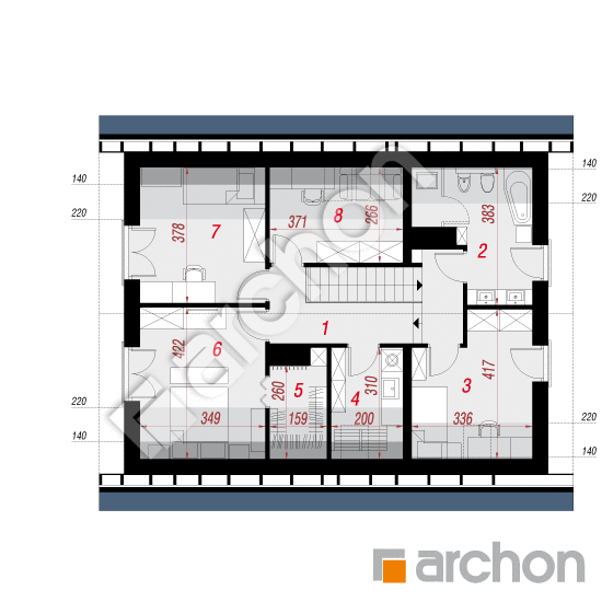 Проект дома ARCHON+ Дом в изопируме План мансандри