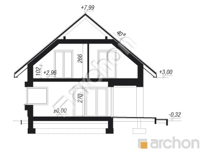 Проєкт будинку ARCHON+ Будинок в ізопірумі Розріз будинку
