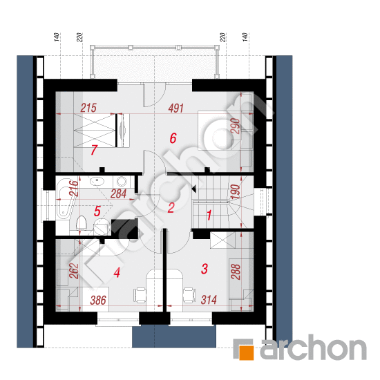 Проект будинку ARCHON+ Будинок на пагорбі вер. 2 План мансандри