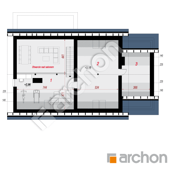 Проект будинку ARCHON+ Будинок в мекінтошах 14 (Г) План мансандри