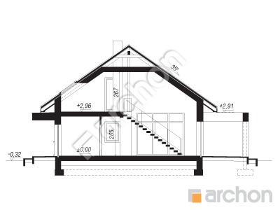 Проєкт будинку ARCHON+ Будинок в мекінтошах 14 (Г) Розріз будинку