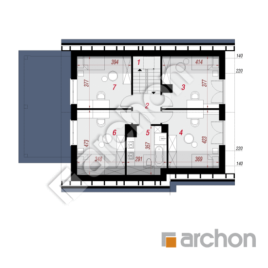 Проект дома ARCHON+ Дом в хлорофитуме 18 План мансандри