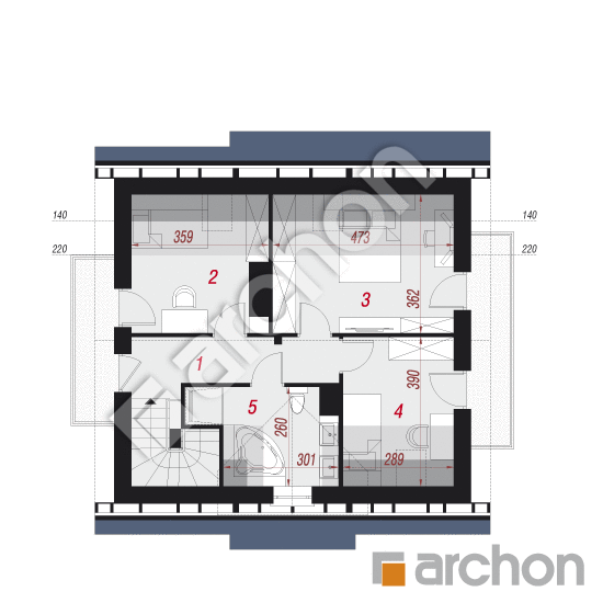 Проект будинку ARCHON+ Будинок в суниці 7 (П) План мансандри