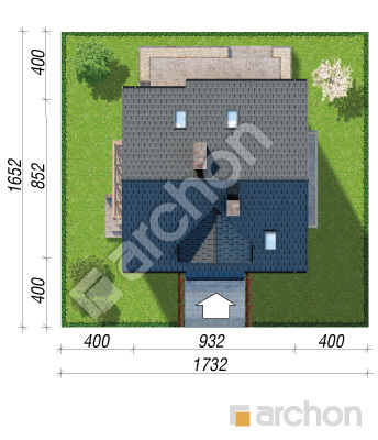 Проект дома ARCHON+ Дом в землянике 7 (П) Ситуація