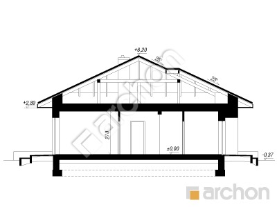 Проєкт будинку ARCHON+ Будинок під ціцербітою 2 (В) Розріз будинку