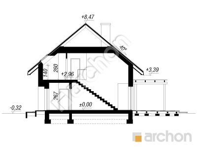 Проект дома ARCHON+ Дом в аммобиуме (Г2) Розріз будинку