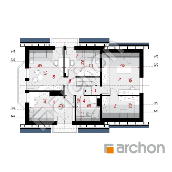 Проект будинку ARCHON+ Будинок в рододендронах 19 (П) План мансандри