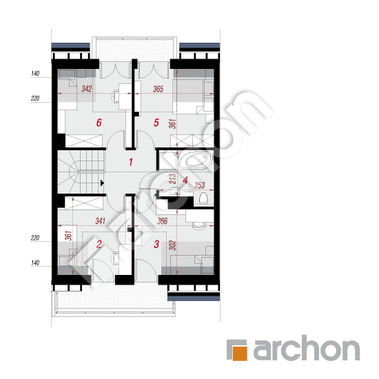 Проект будинку ARCHON+ Будинок в клематисах 8 (С) вер. 3 План мансандри